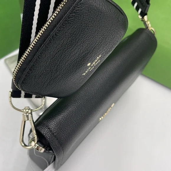 KATE SPADE Rosie Pebble Leather Small Flap Crossbody Black NWT - Picture 6 of 16